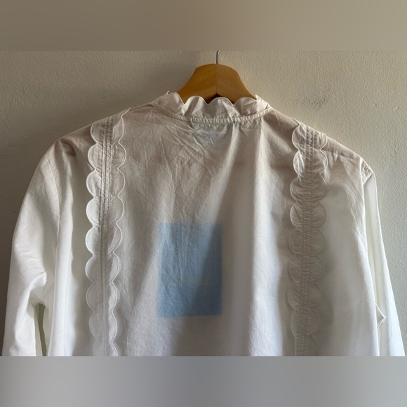 NWT m.i.h White Scalloped Button Dow Blouse, Delicate, Feminine, Size Medium - Picture 15 of 16